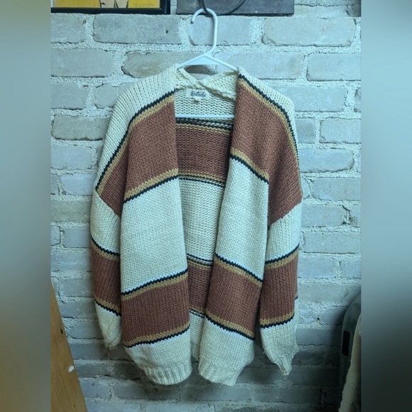 Elegant Striped Cardigan Sweater - Picture 1 of 3